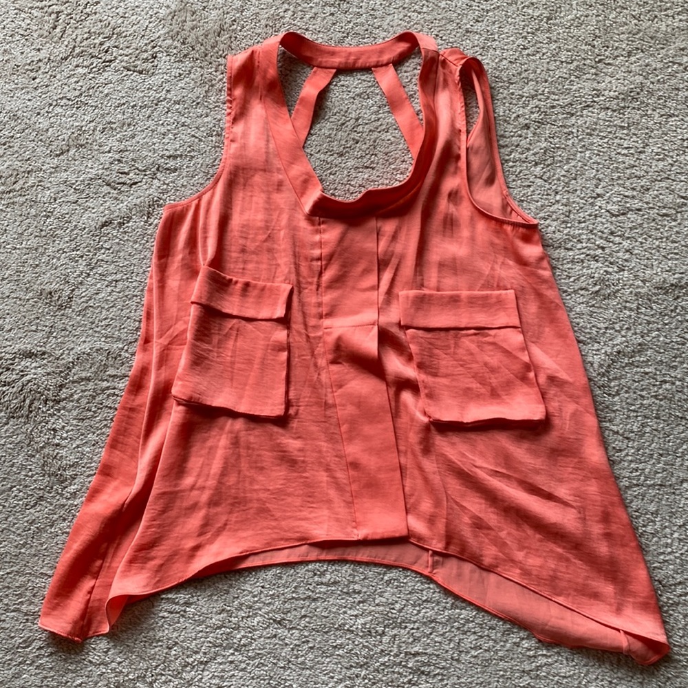 BCBG orange satin swing top size SMALL